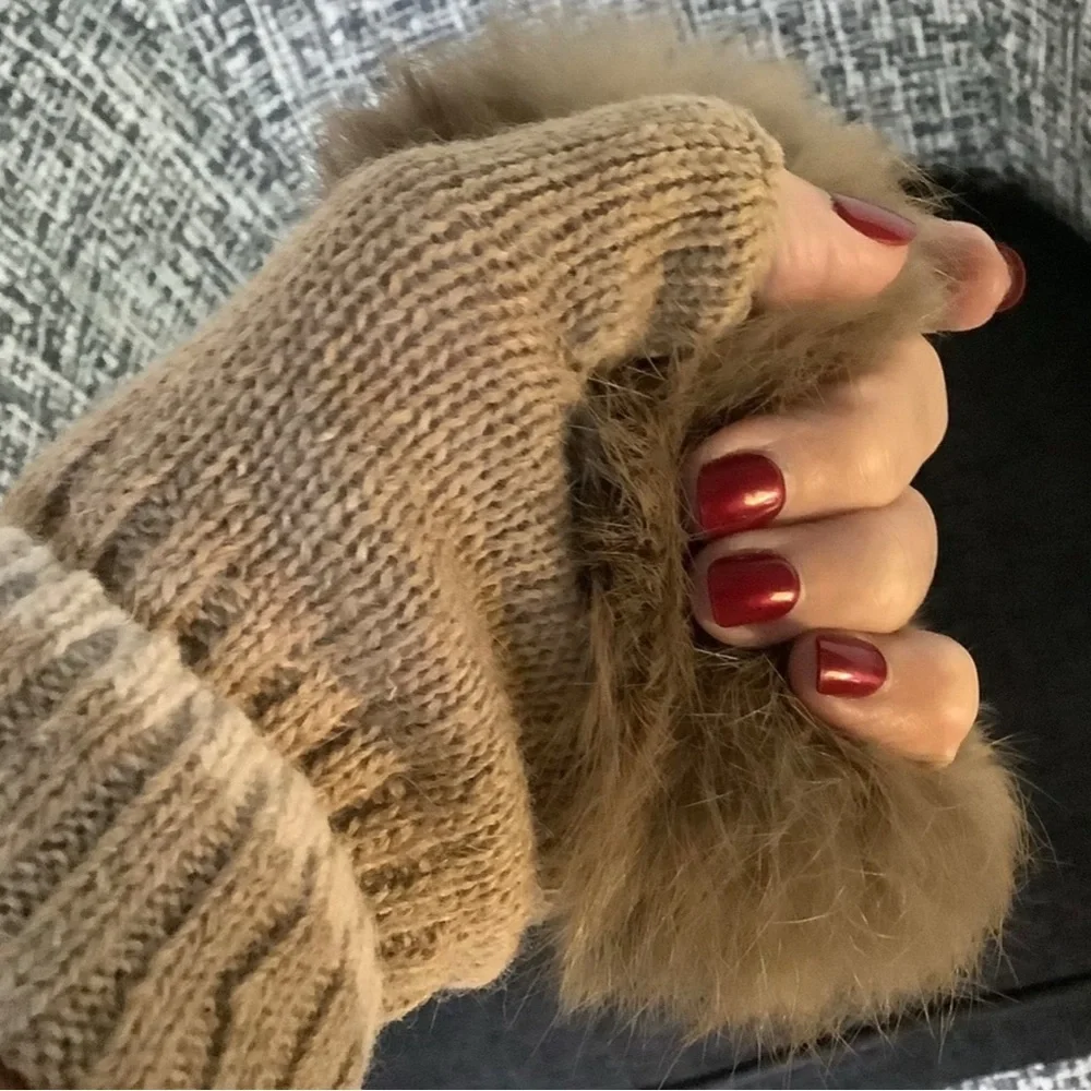 NWT Fingerless Gloves with Rex Trim